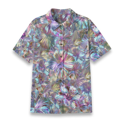 Linen Chrome Dreams Ladies Hawaiian Shirt