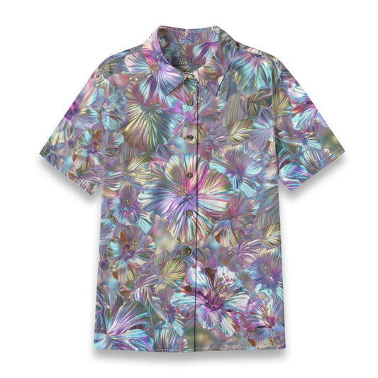 Linen Chrome Dreams Ladies Hawaiian Shirt