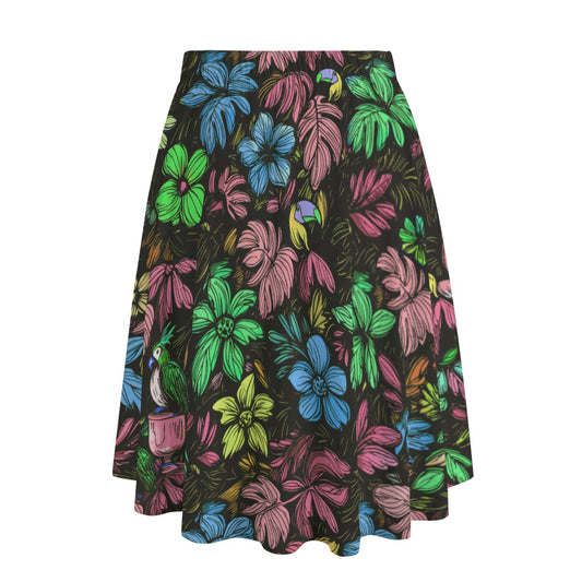 Scribble Birds (Summer Daydream Remix) Midi Skirt