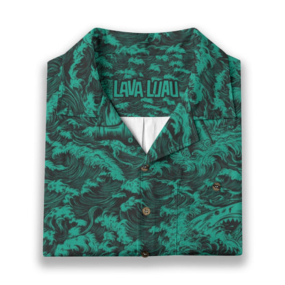 Linen Rogue Waves (Baja Remix) Hawaiian Shirt