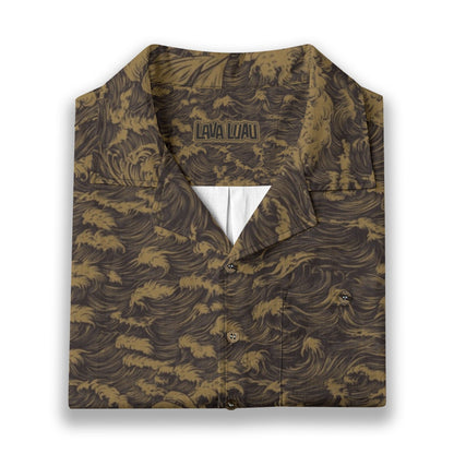 Linen Rogue Waves (Vintage Map Remix) Hawaiian Shirt