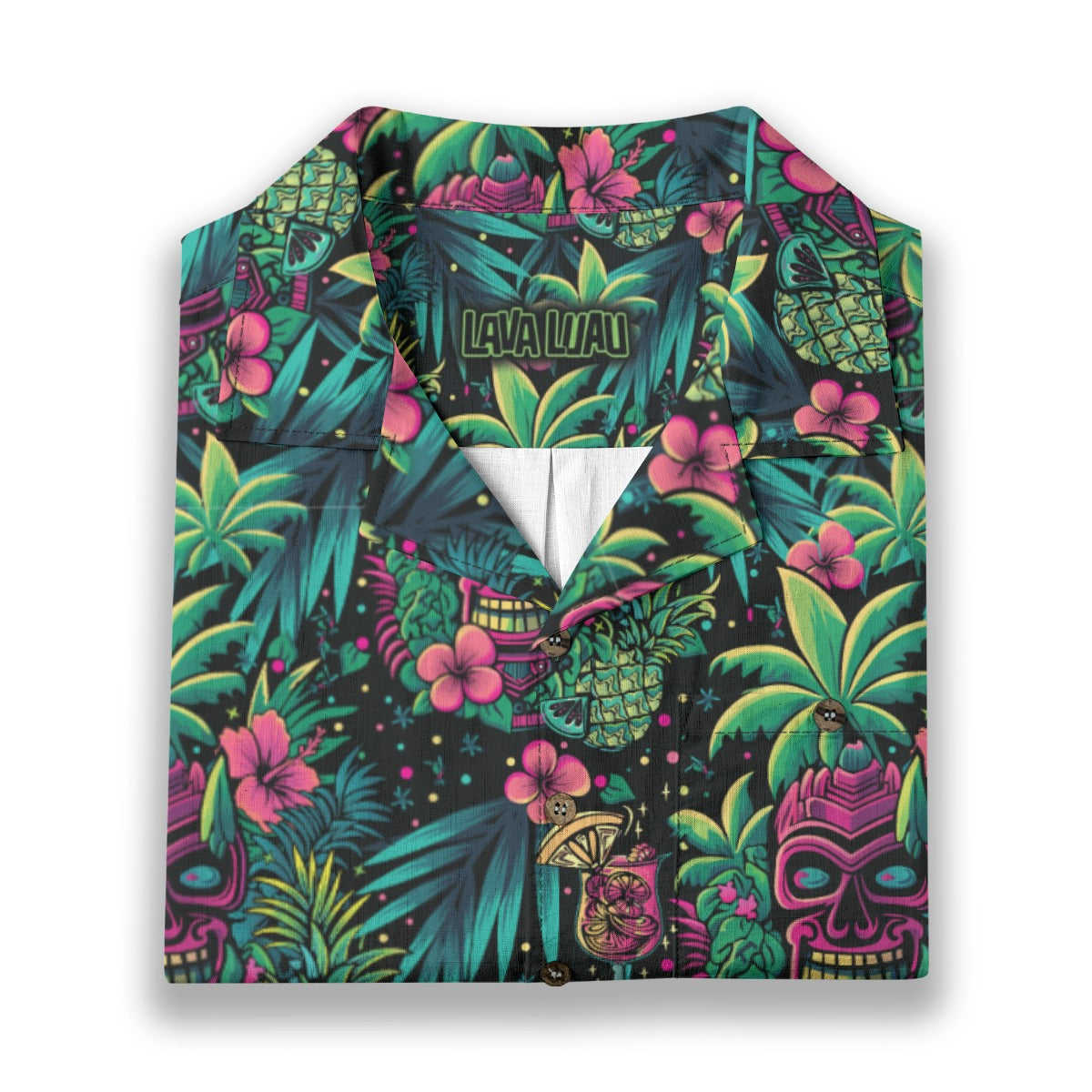 Linen Neon Paradise Hawaiian Shirt