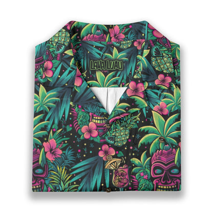 Linen Neon Paradise Hawaiian Shirt