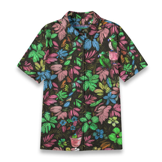 Linen Scribble Birds (Summer Daydream Remix) Ladies Hawaiian Shirt
