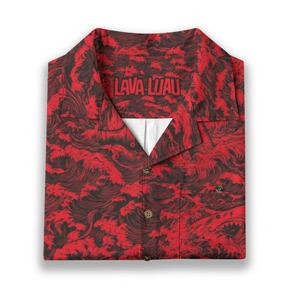 Linen Rogue Waves (Crimson Tide Remix) Hawaiian Shirt