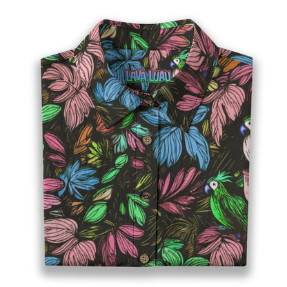 Linen Scribble Birds (Summer Daydream Remix) Ladies Hawaiian Shirt