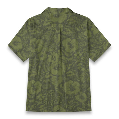 Linen Flora Obscura (ʻŌmaʻomaʻo Remix) Hawaiian Shirt