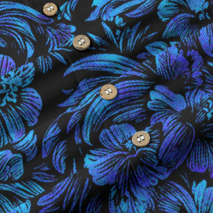 Linen Jungle Halftone (Frozen Flowers Remix) Hawaiian Shirt