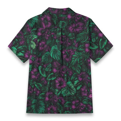 Linen Midnight Bloom Hawaiian Shirt