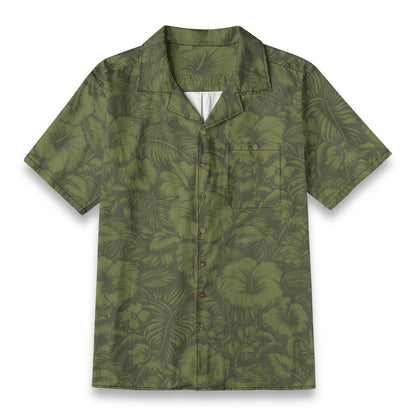 Linen Flora Obscura (ʻŌmaʻomaʻo Remix) Hawaiian Shirt
