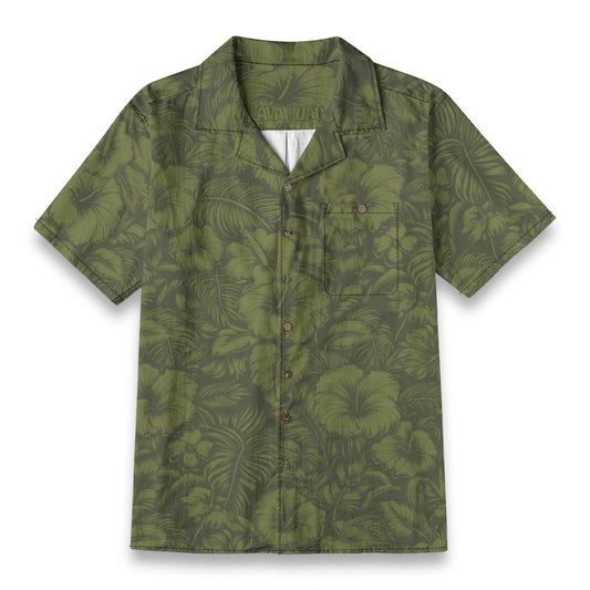Linen Flora Obscura (ʻŌmaʻomaʻo Remix) Hawaiian Shirt