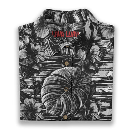 Linen Leaf & Bloom (Noir Remix) Ladies Hawaiian Shirt