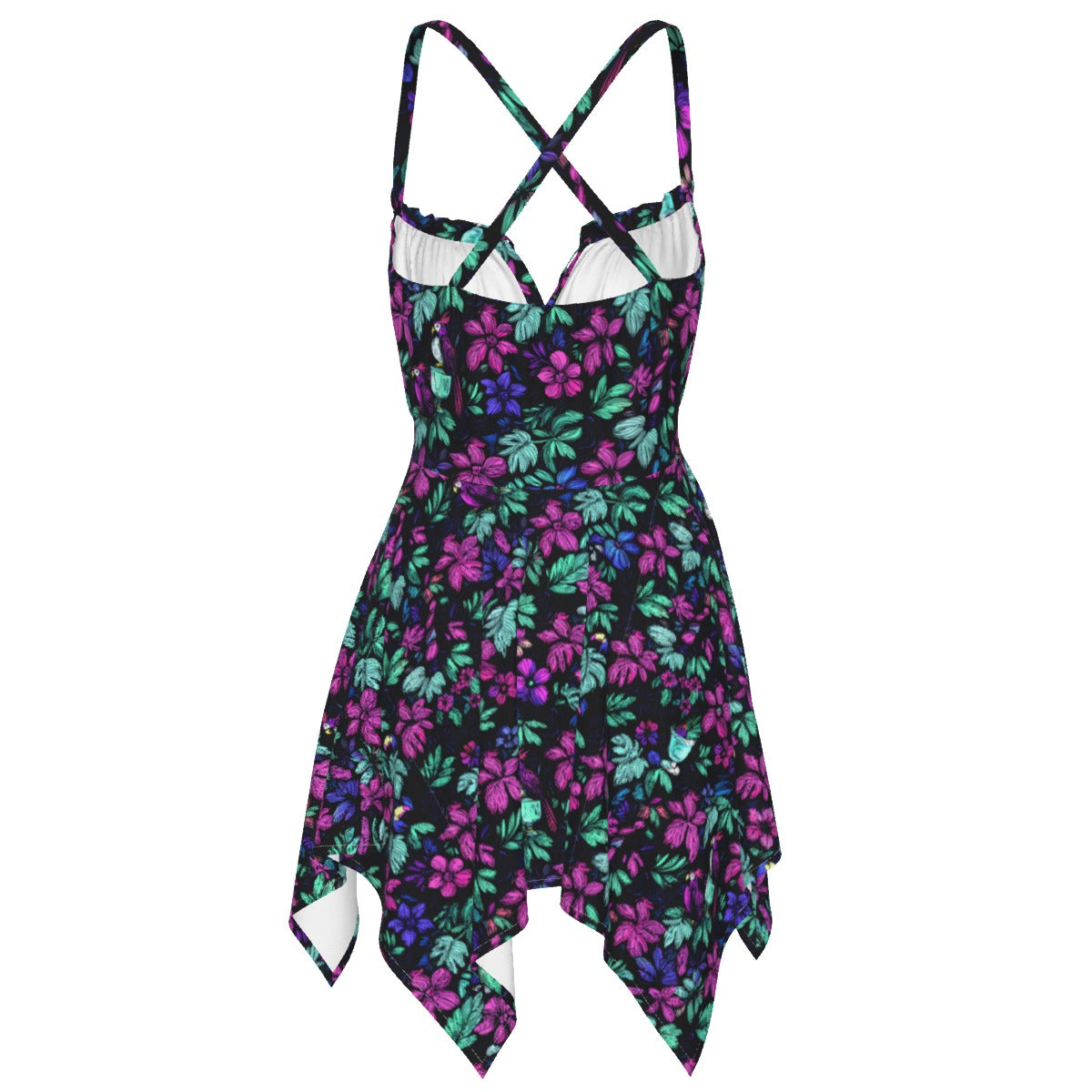 Scribble Birds Handkerchief Dress