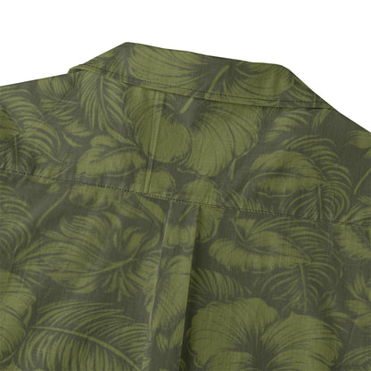 Linen Flora Obscura (ʻŌmaʻomaʻo Remix) Hawaiian Shirt