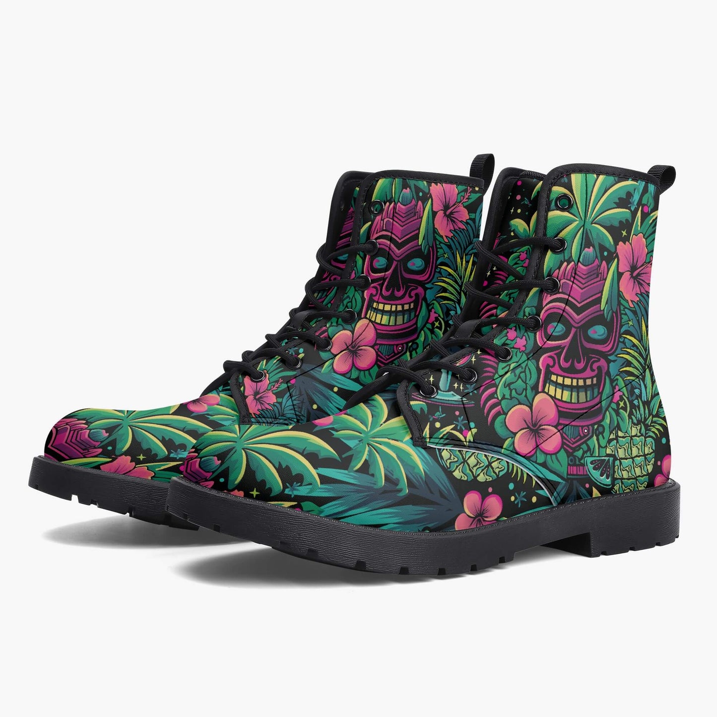 Neon Paradise Combat Boots