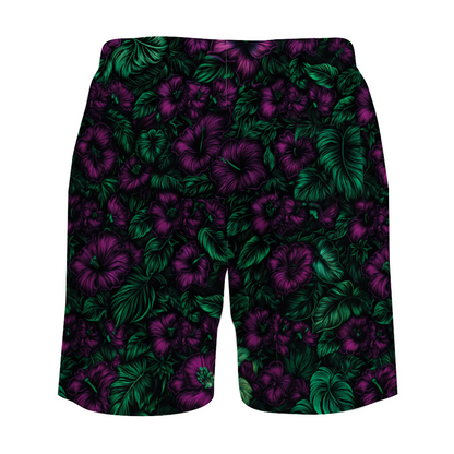 Midnight Bloom Lined Swim Trunks
