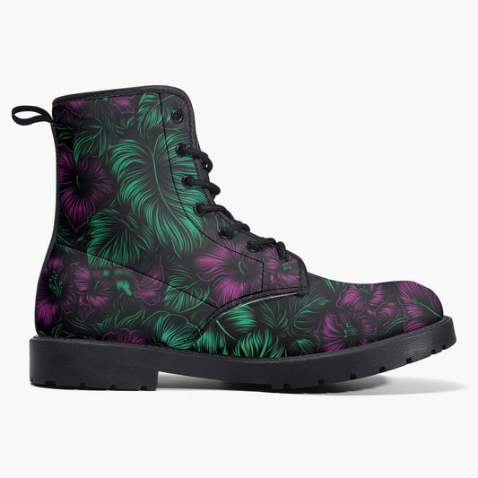 Midnight Bloom Combat Boots