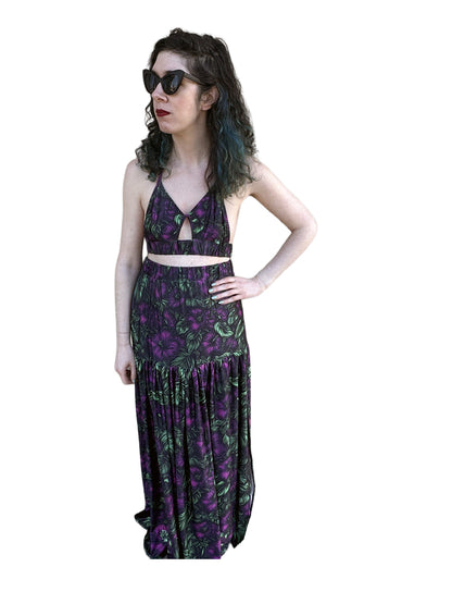 Midnight Bloom Aloha Skirt Set