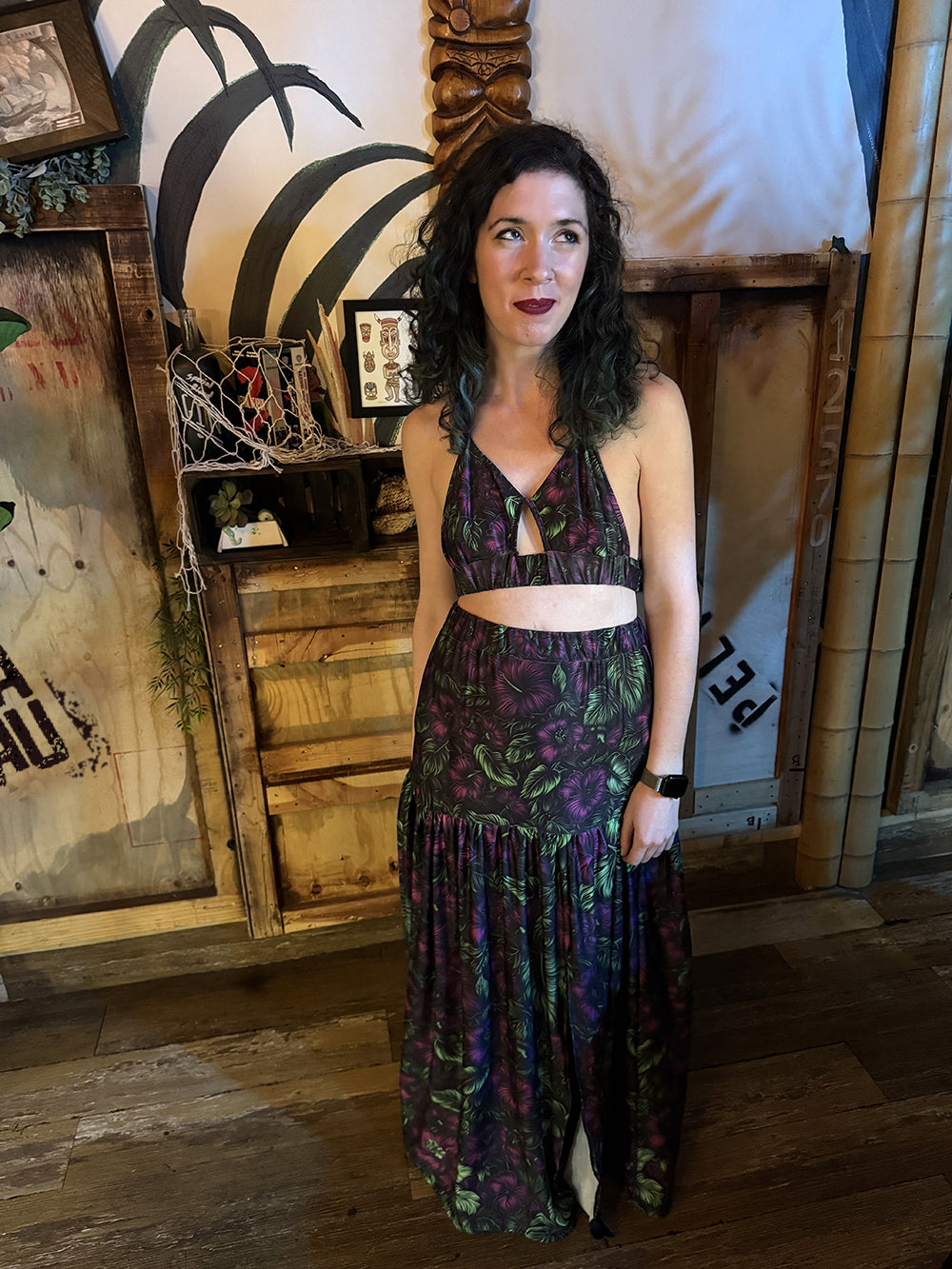 Midnight Bloom Aloha Skirt Set