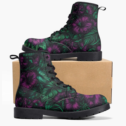 Midnight Bloom Combat Boots