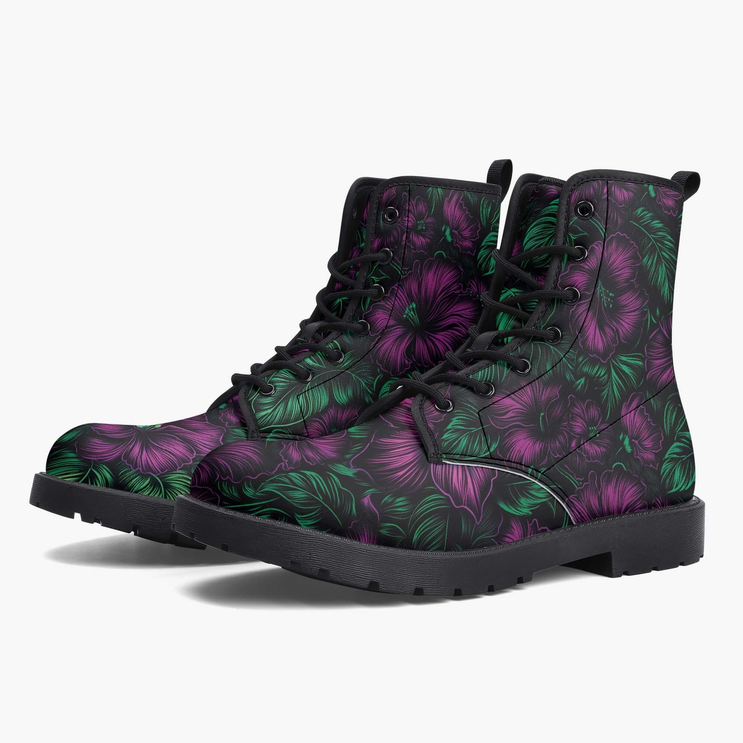 Midnight Bloom Combat Boots
