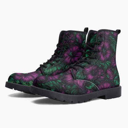 Midnight Bloom Combat Boots