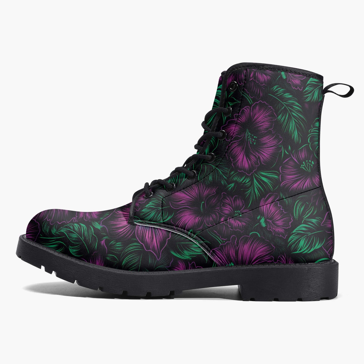 Midnight Bloom Combat Boots