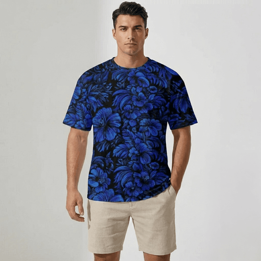 Jungle Halftone (Frozen Flowers) Drop Shoulder Tee