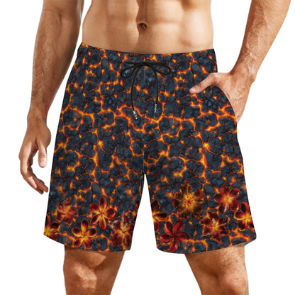 Volcanic Bloom Lined Swim Trunks