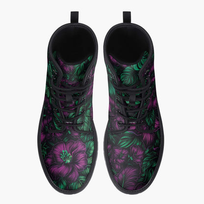 Midnight Bloom Combat Boots