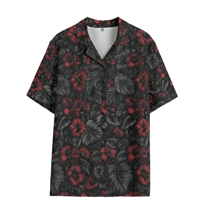 Crimson Bloom Aloha Shirt (Women's)