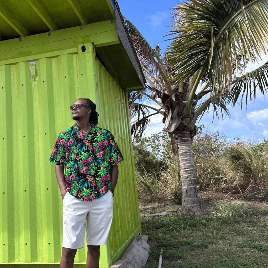 Neon Paradise Aloha Shirt (Men&