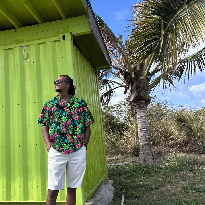 Neon Paradise Aloha Shirt (Men&