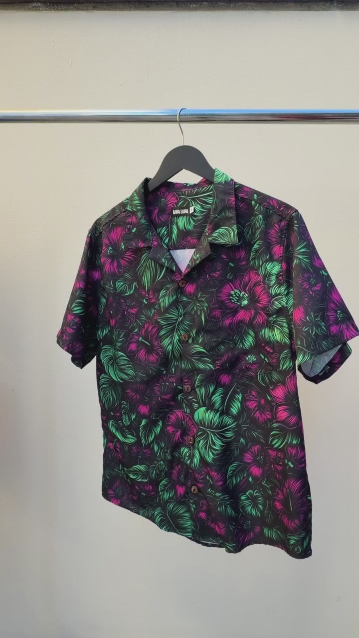 Midnight Bloom Aloha Shirt (Men&