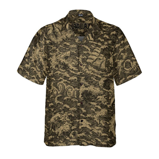 Rogue Waves (Vintage Map Remix) Hawaiian Shirt