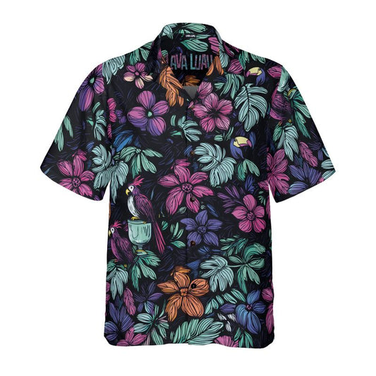 Scribble Birds (Tropical Dusk Remix) Hawaiian Shirt