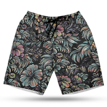 Halftone Blooms Hawaiian Shorts