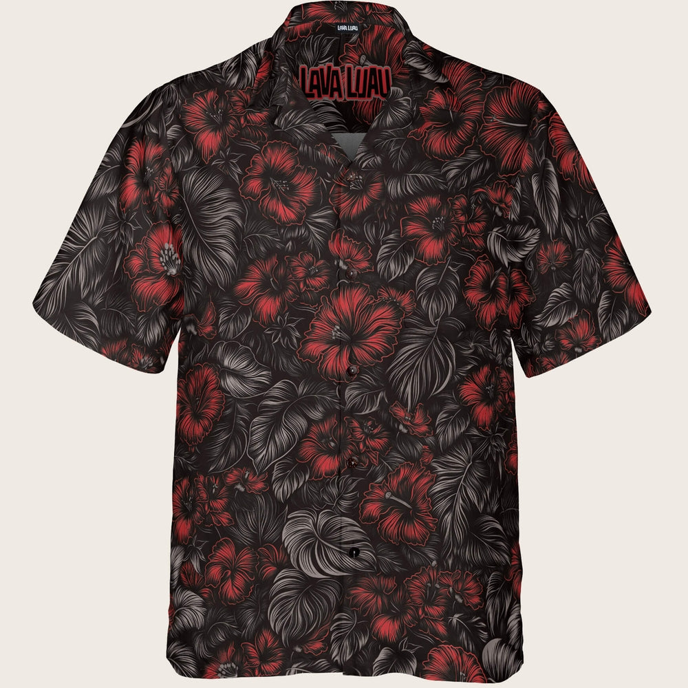 Crimson Bloom Aloha Shirt (Men&