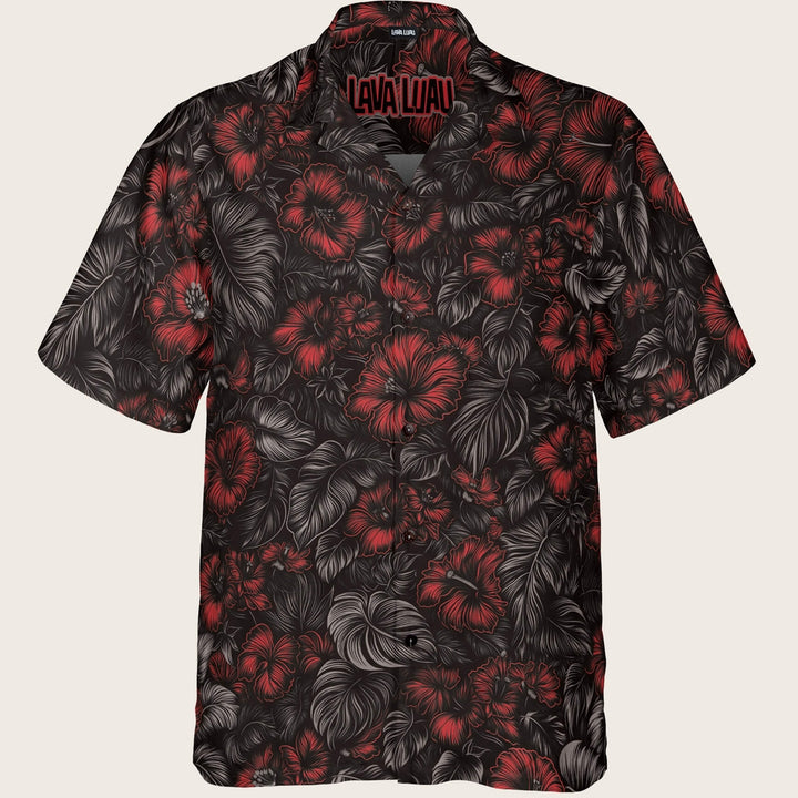 Crimson Bloom Aloha Shirt (Men&