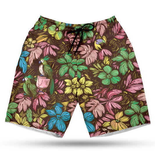 Scribble Birds Hawaiian Shorts (Summer Daydream Remix)