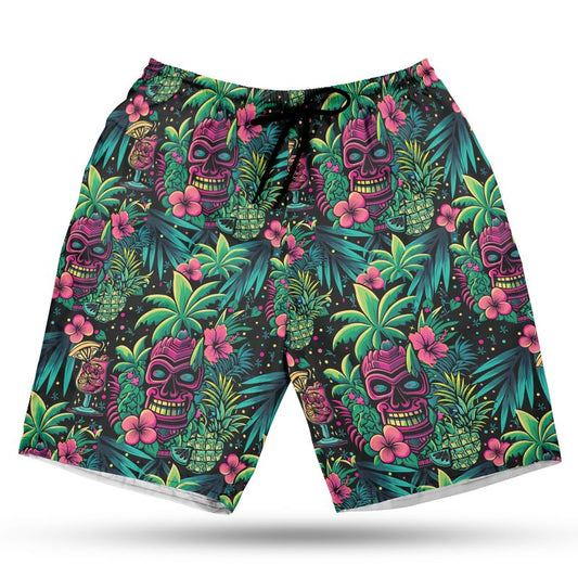 Neon Paradise Hawaiian Shorts